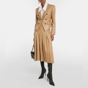 Veronica Beard Herson pleated faux leather midi skirt
NWT
Size 12
Length 33in